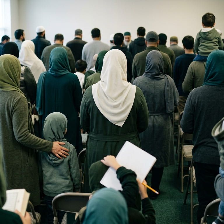 Illustration: a gathering at the front of a room